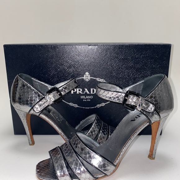 PRADA Leather Heels Size 38.5 - Picture 1 of 5